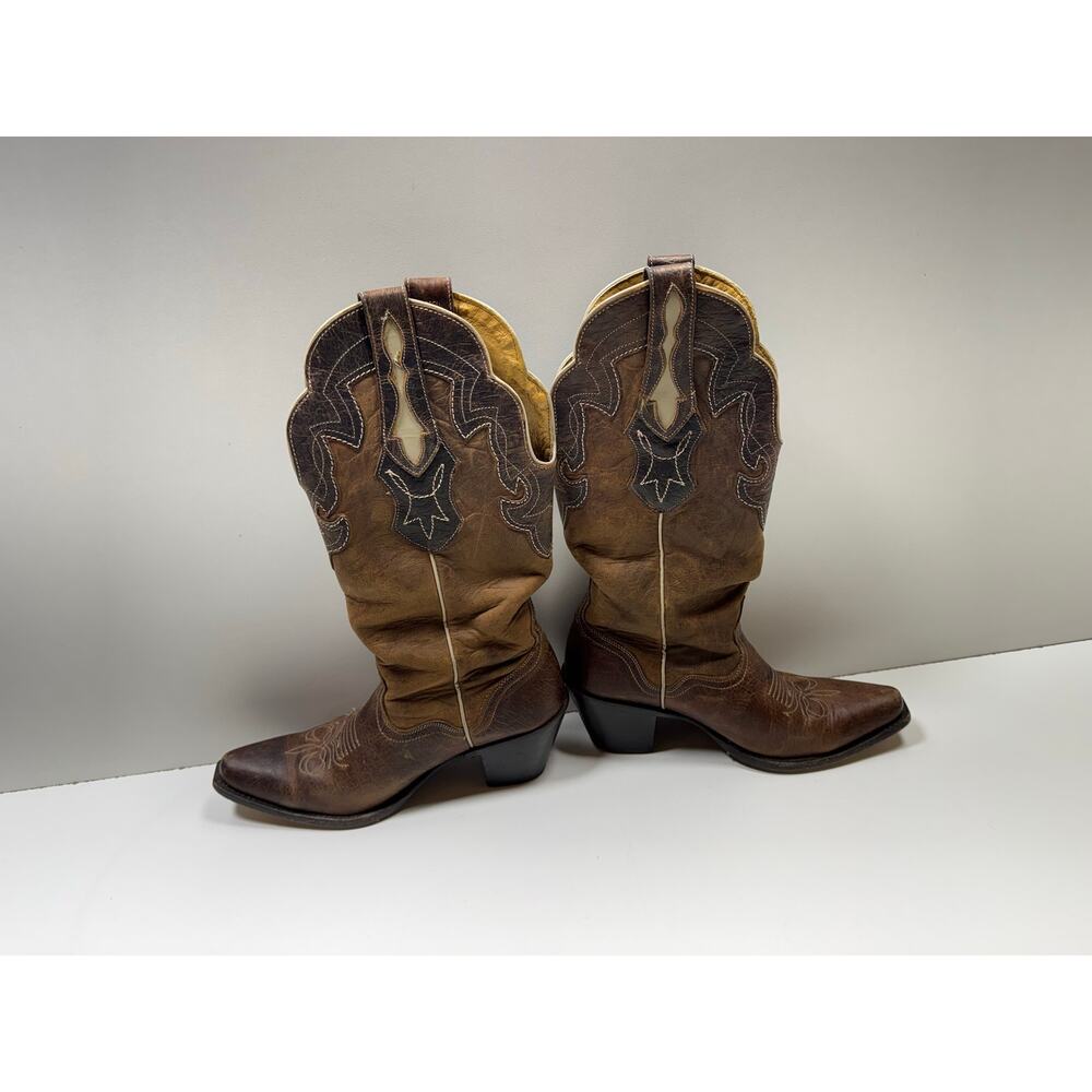 JB Dillon Brown Women’s Genuine GOAT Cowboy Western Boots Sz 7.5 B JBW5001 - Picture 2 of 12